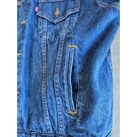 Levis Mens L Jean Jacket Trucker 70507 0214 Dark Blue VTG Retro USA Work EUC - Picture 12 of 16
